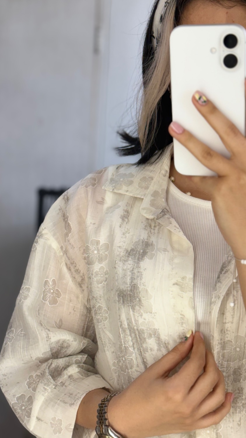 ست دو تیکه شومیز شیشه‌ای گره‌ای پری